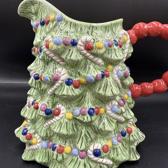 Christopher Radko Christmas Tree Pitcher Holiday Celebrations 9" tall - Picture 5 of 11
